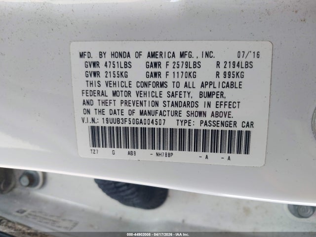 Продаж на аукціоні авто 2016 Acura Tlx V6 Tech, vin: 19UUB3F50GA004507, номер лоту: 44902008
