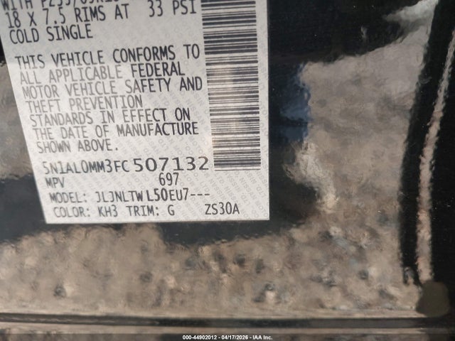 2015 INFINITI QX60 5N1AL0MM3FC507132 Photo 8