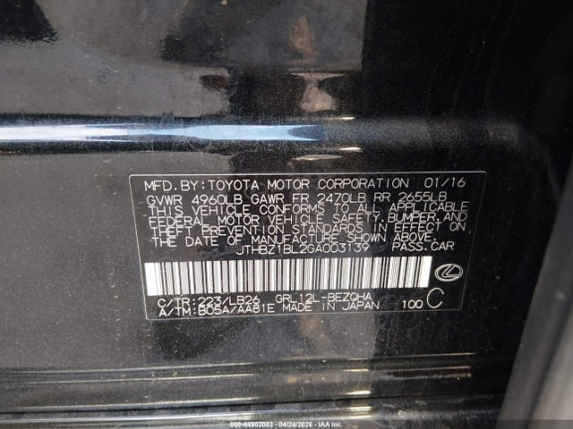 Продажа на аукционе авто 2016 Lexus Gs 350 F Sport, vin: JTHBZ1BL2GA003139, номер лота: 44902083