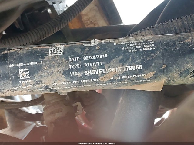 3NSVEE926KF779058 Polaris Rzr Xp Turbo S Velocity