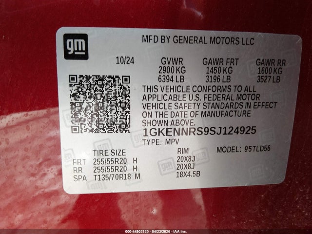 1GKENNRS9SJ124925 GMC Acadia Awd Elevation