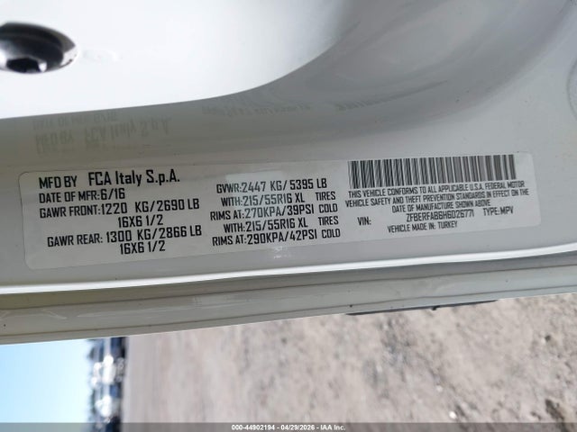 Продажа на аукционе авто 2017 Ram Promaster City Tradesman, vin: ZFBERFAB6H6D26771, номер лота: 44902194