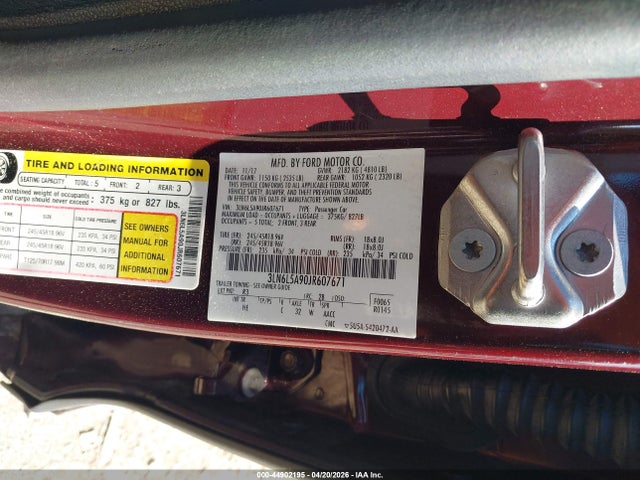 3LN6L5A90JR607671 Lincoln Mkz Premiere