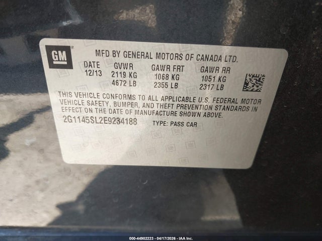 Chevrolet Impala 1lz 2014 2G1145SL2E9234188 Image 9