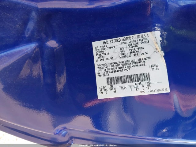 Aukcja sprzedaży 2004 Ford Ranger Edge/tremor/xlt, vin: 1FTZR45E84PA75907, numer aukcji: 44902238