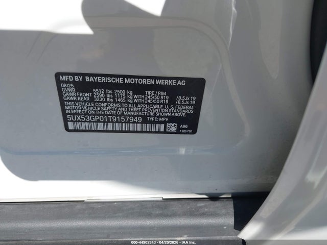 5UX53GP01T9157949 BMW X3 30 Xdrive