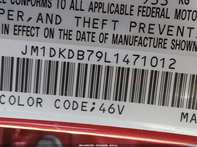 44902380 :رقم المزاد ، JM1DKDB79L1471012 vin ، 2020 Mazda Cx-3 Sport مزاد بيع