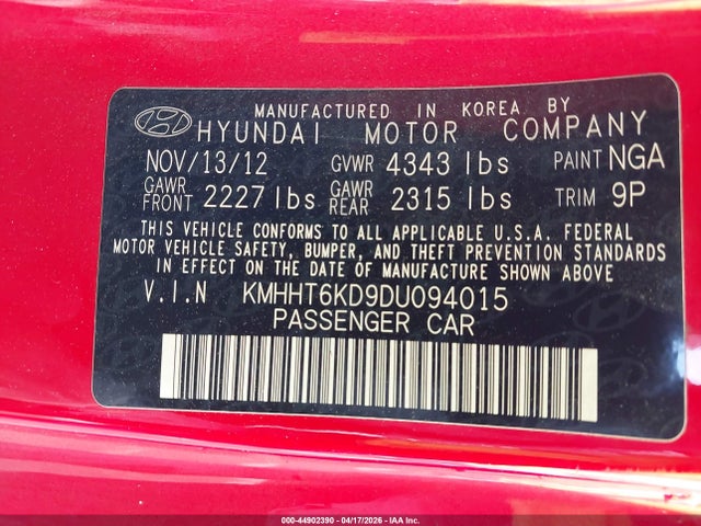2013 HYUNDAI GENESIS KMHHT6KD9DU094015 Photo 8