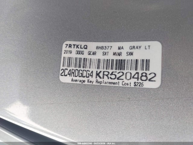 Продаж на аукціоні авто 2019 Dodge Grand Caravan Sxt, vin: 2C4RDGCG4KR520482, номер лоту: 44902398