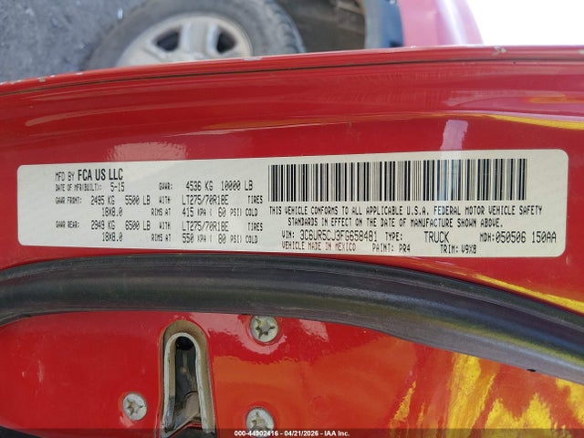 Продаж на аукціоні авто 2015 Ram 2500 Tradesman, vin: 3C6UR5CJ3FG658481, номер лоту: 44902416