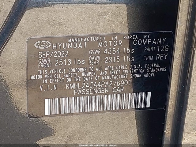 Продажа на аукционе авто 2023 Hyundai Sonata Se, vin: KMHL24JA4PA276901, номер лота: 44902488