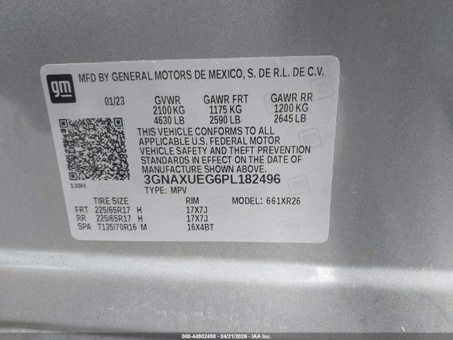 3GNAXUEG6PL182496 Chevrolet Equinox Awd Lt