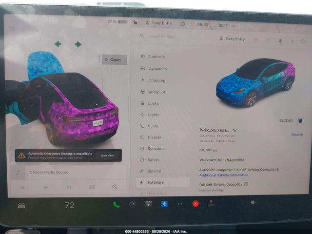 Продаж на аукціоні авто 2022 Tesla Model Y Long Range Dual Motor All-wheel Drive, vin: 7SAYGDEE2NA022858, номер лоту: 44902552