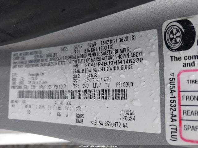 Ford FIESTA SE 2017 3FADP4BJ9HM146230 Image 9