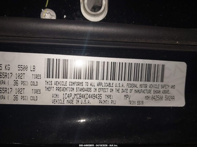 Продаж на аукціоні авто 2019 Jeep Cherokee Latitude 4x4, vin: 1C4PJMCB4KD449435, номер лоту: 44902675
