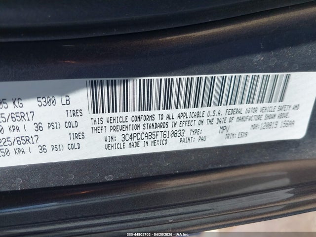 Aukcja sprzedaży 2015 Dodge Journey American Value Pkg, vin: 3C4PDCAB5FT610833, numer aukcji: 44902703