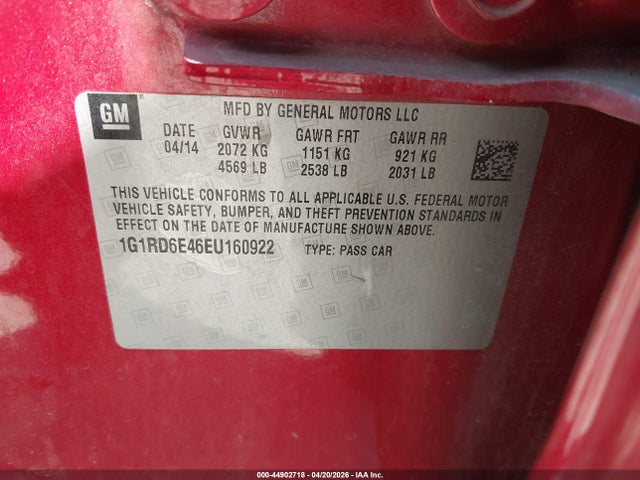Chevrolet Volt 2014 1G1RD6E46EU160922 Image 9