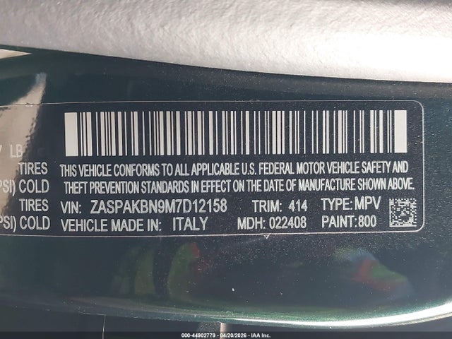 ZASPAKBN9M7D12158 Alfa Romeo Stelvio Ti Awd