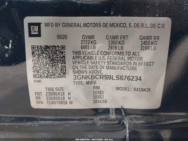 Продажа на аукционе авто 2020 Chevrolet Blazer Fwd 2lt, vin: 3GNKBCRS9LS676234, номер лота: 44902784
