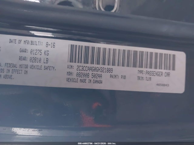 Aukcja sprzedaży 2016 Chrysler 300 Limited, vin: 2C3CCAAG0GH321889, numer aukcji: 44902796