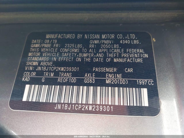 JN1BJ1CP2KW239301 Nissan Rogue Sport S