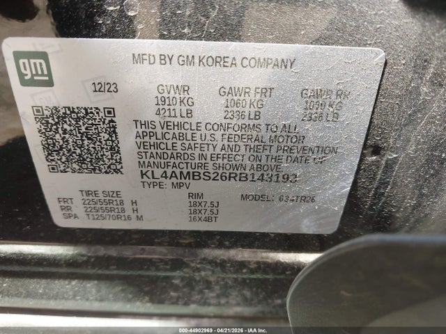 KL4AMBS26RB143193 Buick Encore Gx Preferred Fwd