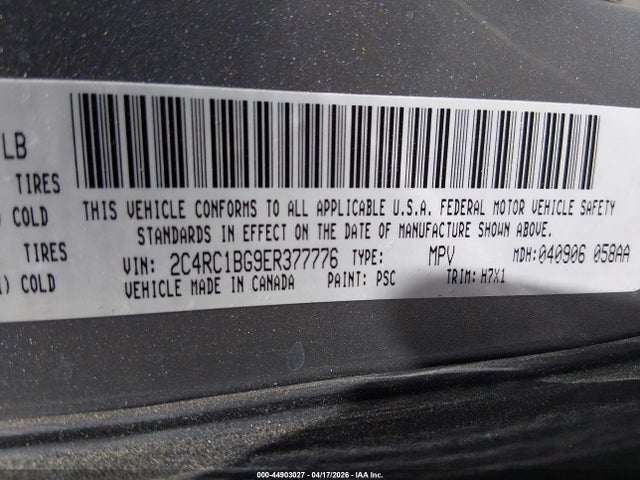 Продаж на аукціоні авто 2014 Chrysler Town & Country Touring, vin: 2C4RC1BG9ER377776, номер лоту: 44903027