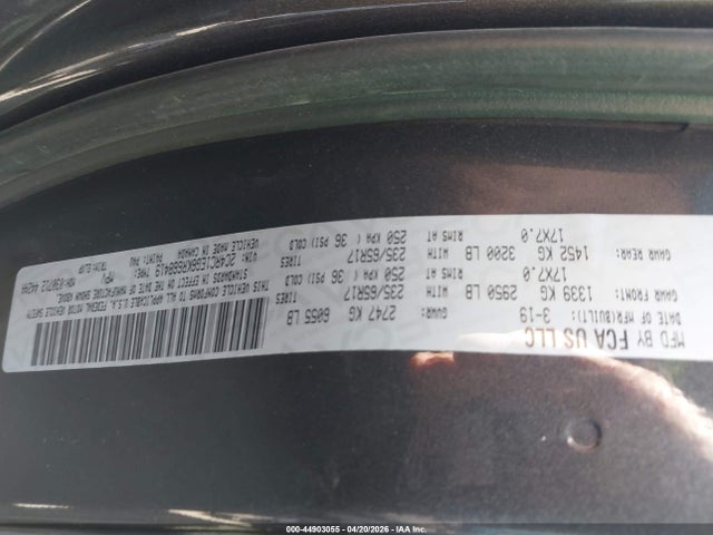 44903055 :رقم المزاد ، 2C4RC1EG6KR668419 vin ، 2019 Chrysler Pacifica Touring L Plus مزاد بيع