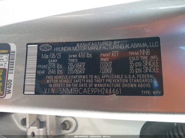 Продаж на аукціоні авто 2023 Hyundai Tucson Sel, vin: 5NMJBCAE9PH244461, номер лоту: 44903232