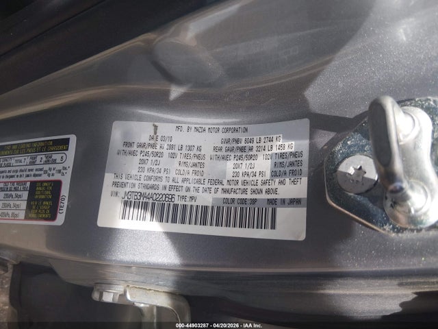44903287 :رقم المزاد ، JM3TB3MA4A0220696 vin ، 2010 Mazda Cx-9 Grand Touring مزاد بيع
