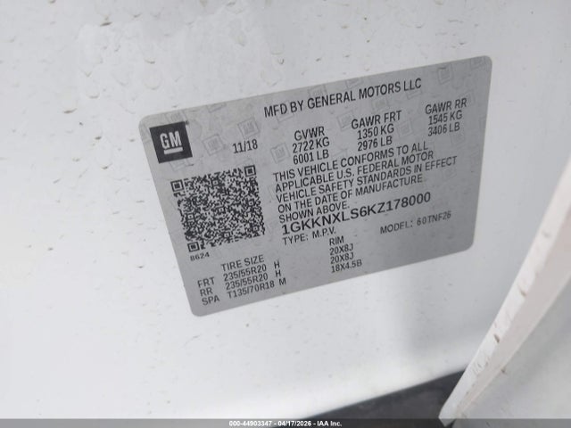 Продаж на аукціоні авто 2019 Gmc Acadia Denali, vin: 1GKKNXLS6KZ178000, номер лоту: 44903347