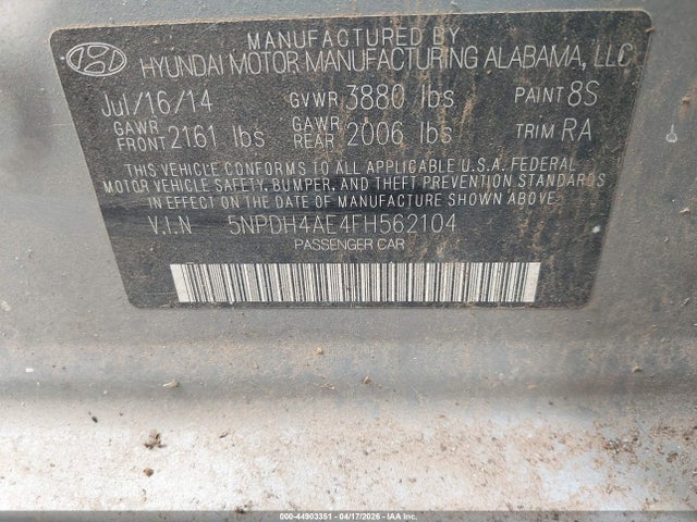 2015 HYUNDAI ELANTRA 5NPDH4AE4FH562104 Photo 8