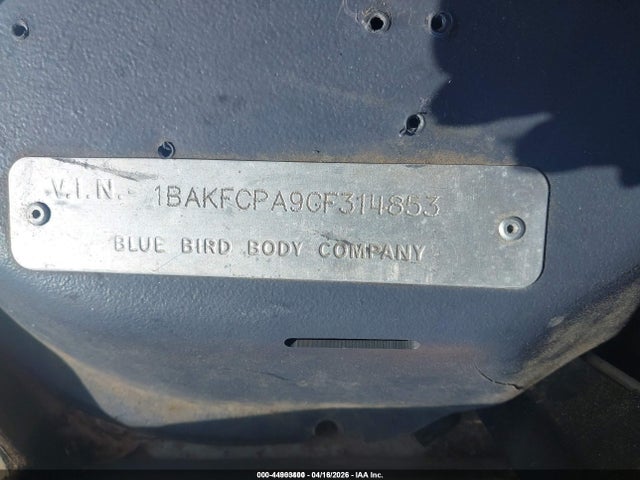 Продаж на аукціоні авто 2016 Blue Bird School Bus / Transit Bus, vin: 1BAKFCPA9GF314853, номер лоту: 44903400