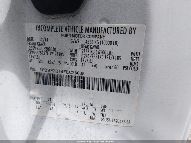 Ford F-250 Xl 2015 1FDBF2BT4FEC28035 Image 9