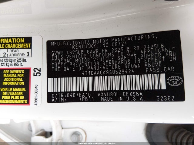 Toyota CAMRY SE 2025 4T1DAACK9SU529424 Image 9