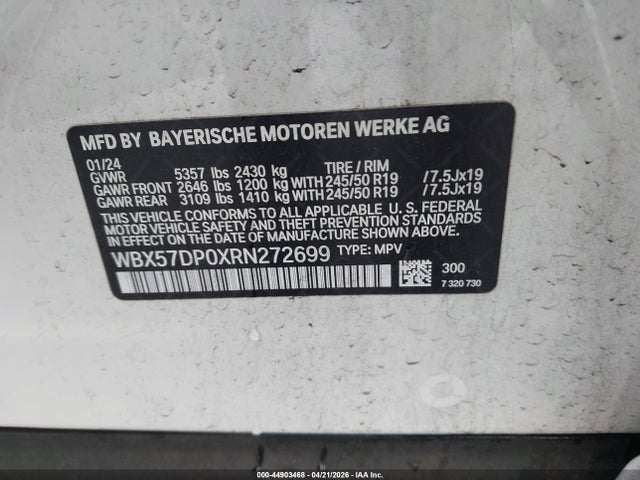 WBX57DP0XRN272699 BMW X3 Xdrive30i