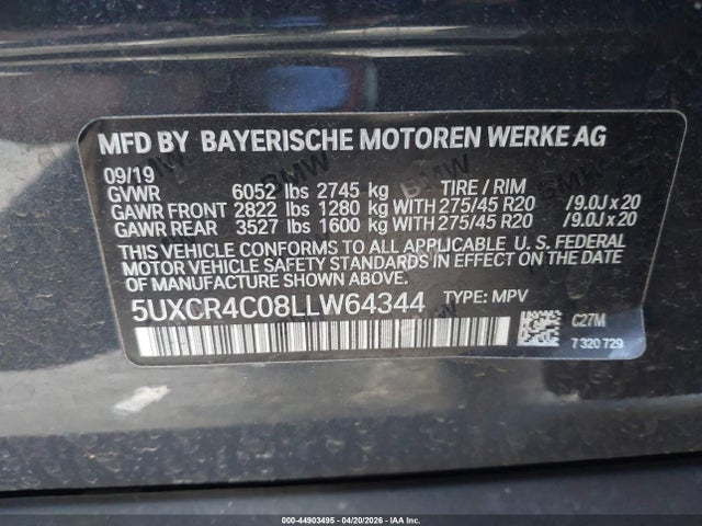 5UXCR4C08LLW64344 BMW X5 Sdrive40i