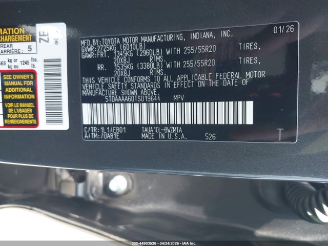 Продаж на аукціоні авто 2026 Lexus Tx 350 Premium, vin: 5TDAAAA60TS019644, номер лоту: 44903526