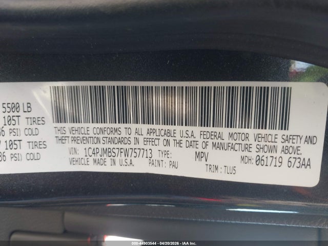 1C4PJMBS7FW757713 Jeep Cherokee Trailhawk