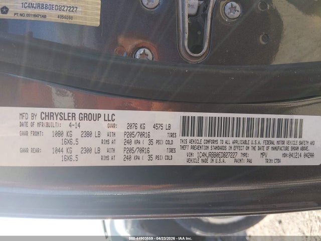 Aukcja sprzedaży 2014 Jeep Patriot Sport, vin: 1C4NJRBB0ED827227, numer aukcji: 44903559
