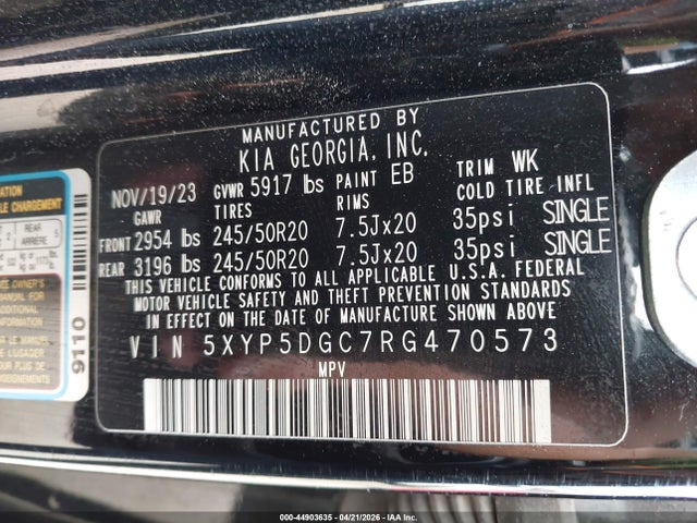 5XYP5DGC7RG470573 KIA Telluride Sx Prestige