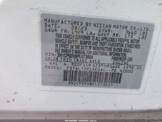 3N1CP5DV8PL573854 Nissan Kicks Sr Xtronic Cvt