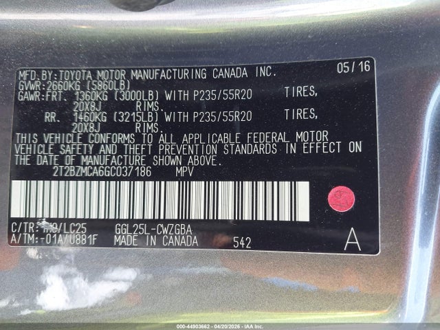 2T2BZMCA6GC037186 Lexus Rx 350 F Sport