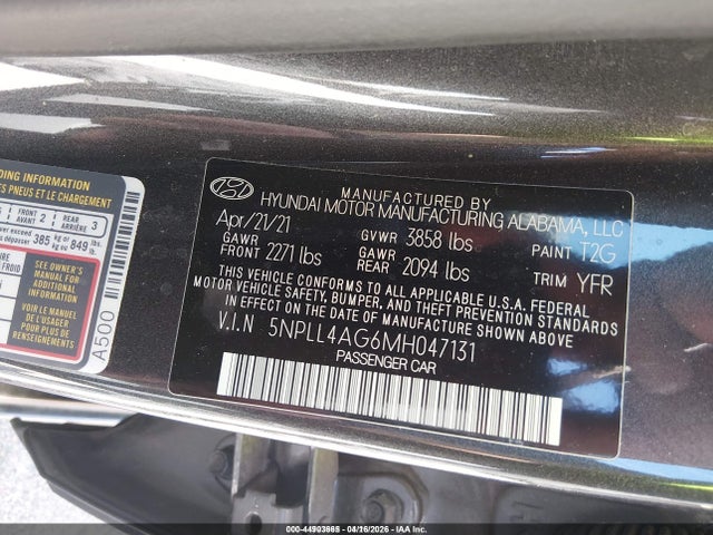 Продаж на аукціоні авто 2021 Hyundai Elantra Se, vin: 5NPLL4AG6MH047131, номер лоту: 44903665