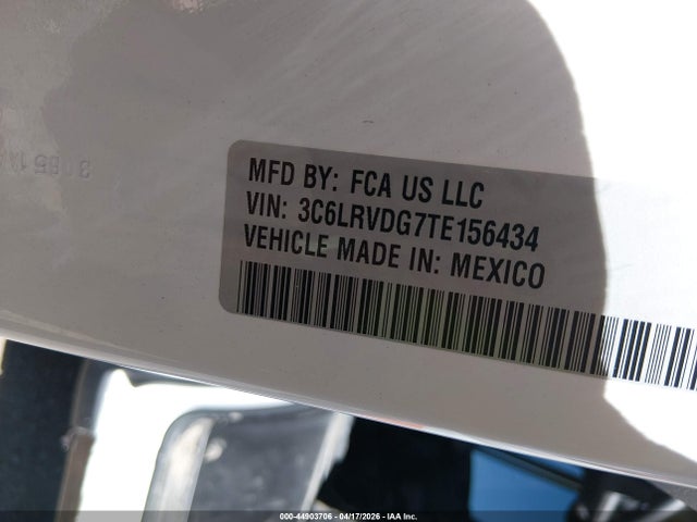 44903706 :رقم المزاد ، 3C6LRVDG7TE156434 vin ، 2026 Ram Promaster 2500 Tradesman High Roof 159 Wb W/pass Seat مزاد بيع