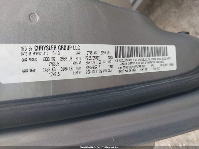 Aukcja sprzedaży 2013 Chrysler Town & Country Touring, vin: 2C4RC1BG7DR774689, numer aukcji: 44903707