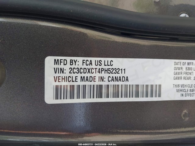 44903721 :رقم المزاد ، 2C3CDXCT4PH523211 vin ، 2023 Dodge Charger R/t مزاد بيع