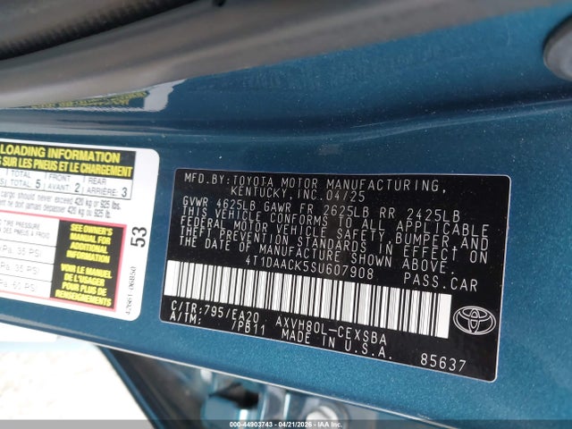 Toyota CAMRY SE 2025 4T1DAACK5SU607908 Image 9
