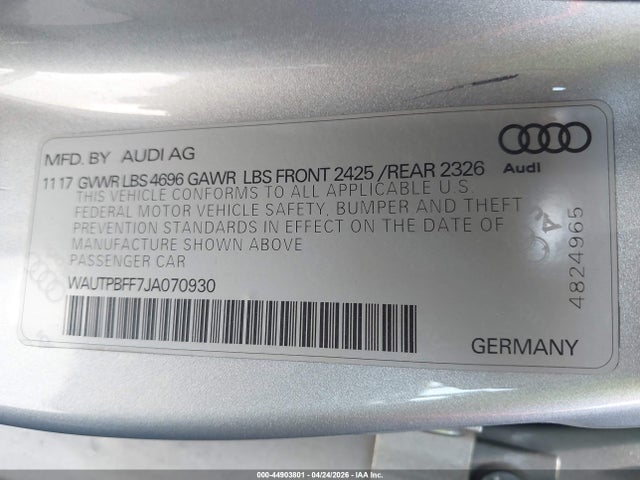 WAUTPBFF7JA070930 Audi A3 E-tron 1.4t Premium/1.4t Tech Premium
