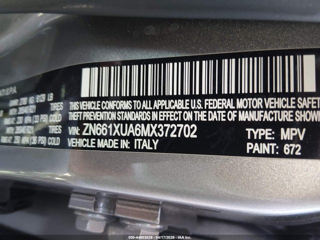Продаж на аукціоні авто 2021 Maserati Levante, vin: ZN661XUA6MX372702, номер лоту: 44903829